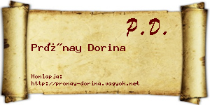 Prónay Dorina névjegykártya