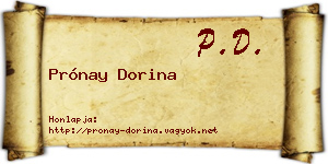 Prónay Dorina névjegykártya